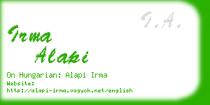 irma alapi business card